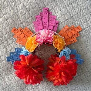 Colorful Floral Headband Day of the Dead Crown Headpiece